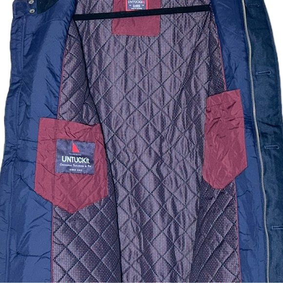 NEW Untuckit Navy Blue Rodier Lightweight Quilted Insulated Field Jacket, XL - Picture 10 of 14